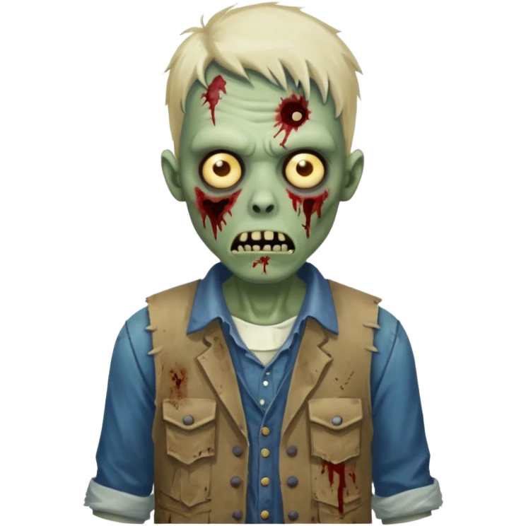 zombie in vest and shirt emoji