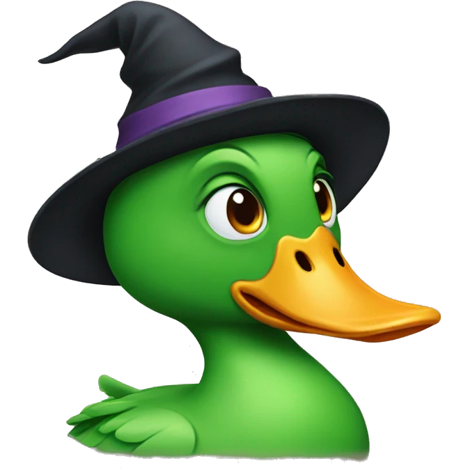 a witch green  duck emoji