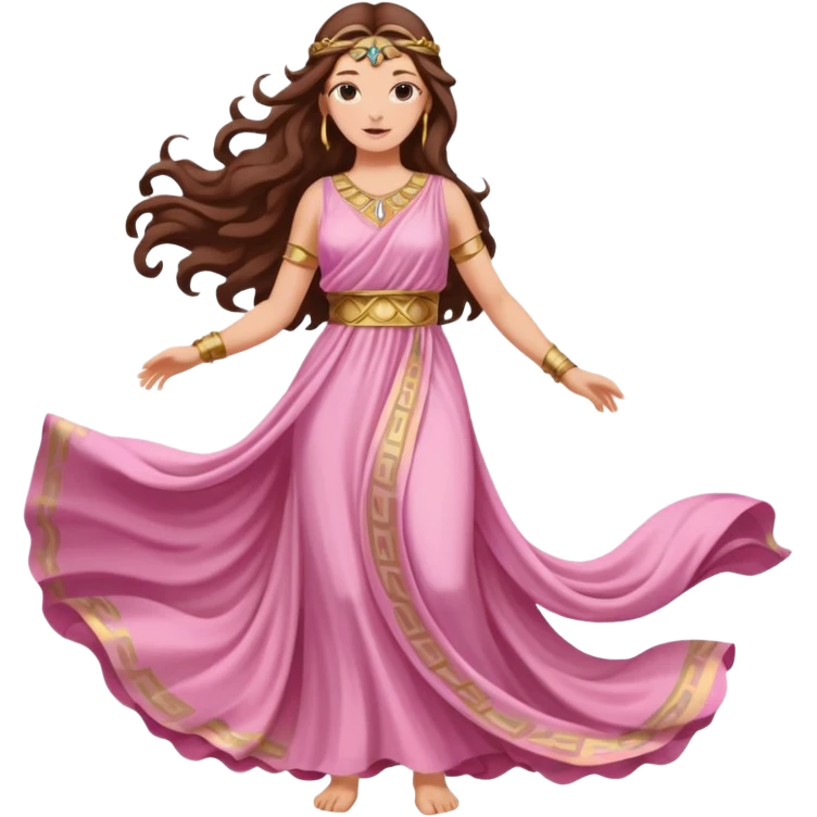 Pink greek goddess long brunette hair emoji