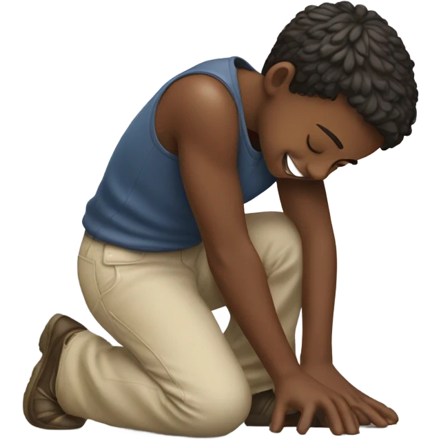 Boy kissing ground  emoji