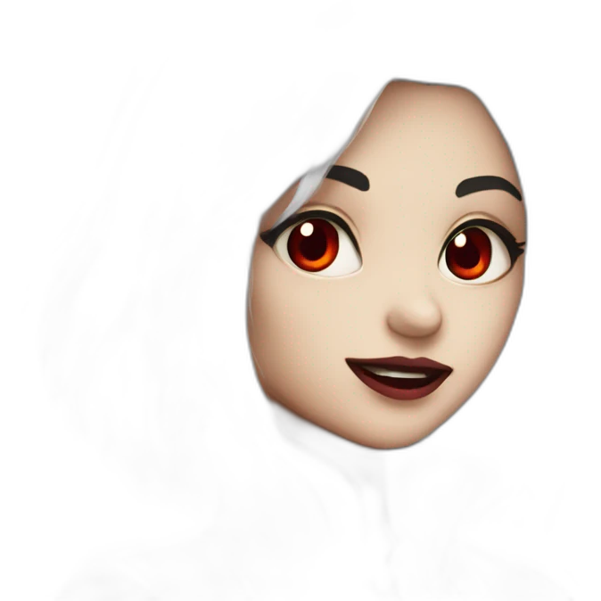 Vampire girl white hair deep red eyes emoji