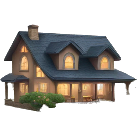 house near a lake emoji