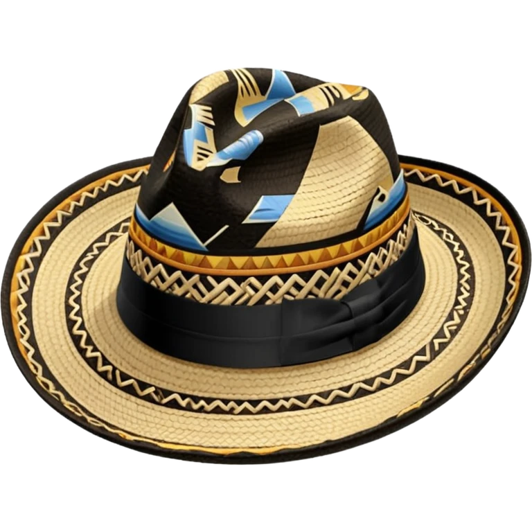 Colombian Sombrero Voltiao black and beige emoji
