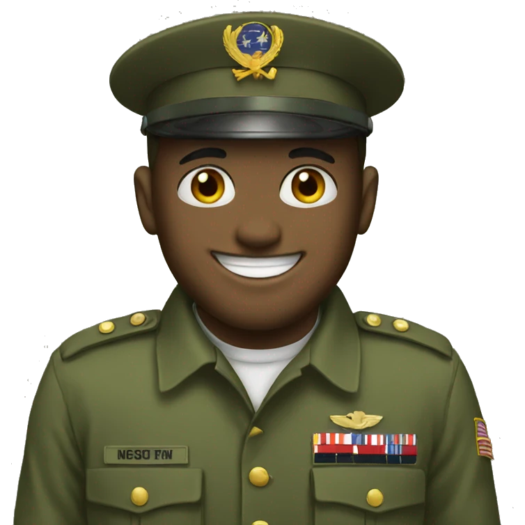 Smiling emoji in military  emoji