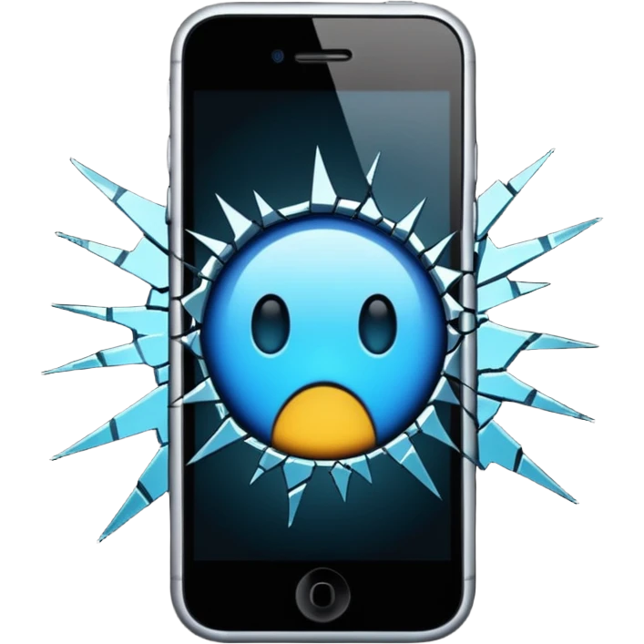 cracked phone screen emoji