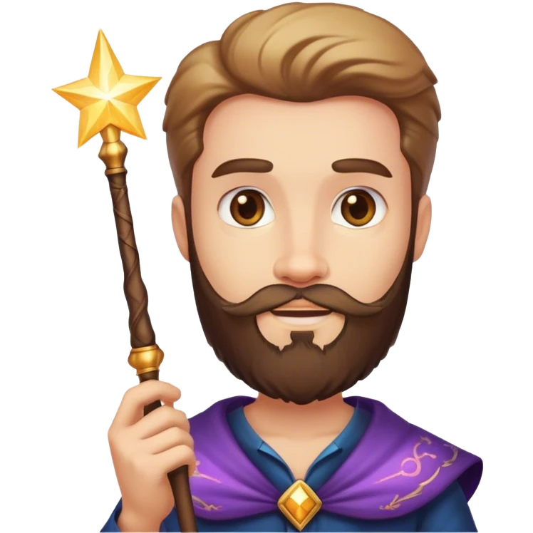 bearded man with magic wand emoji