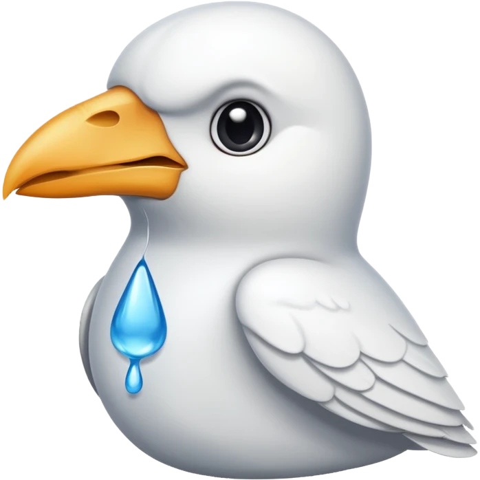 a white crow emoji with a tear emoji