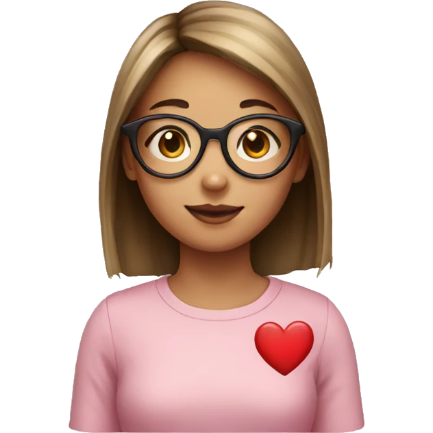 A girl with glasses and heart hand emoji