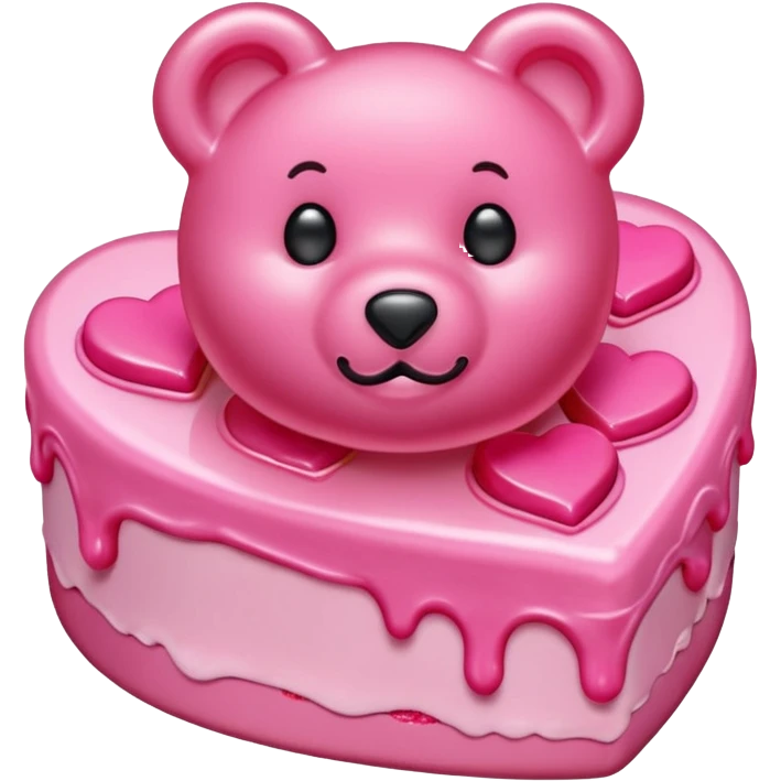transparent pink gummy bear heart pink  cake  emoji