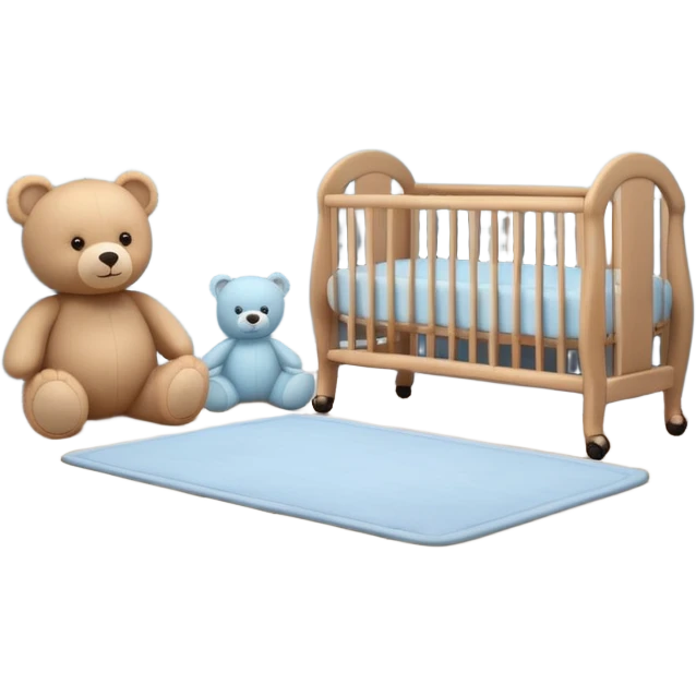 Cozy baby room with crib and teddy bear emoji
