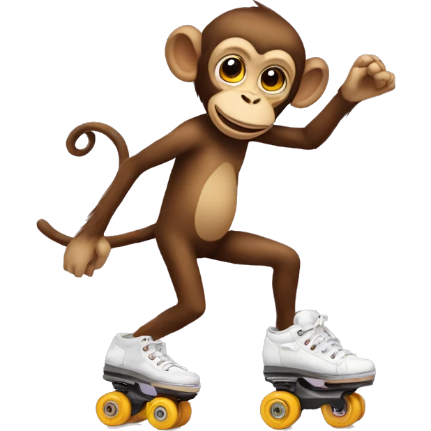 monkey on rollerskates emoji