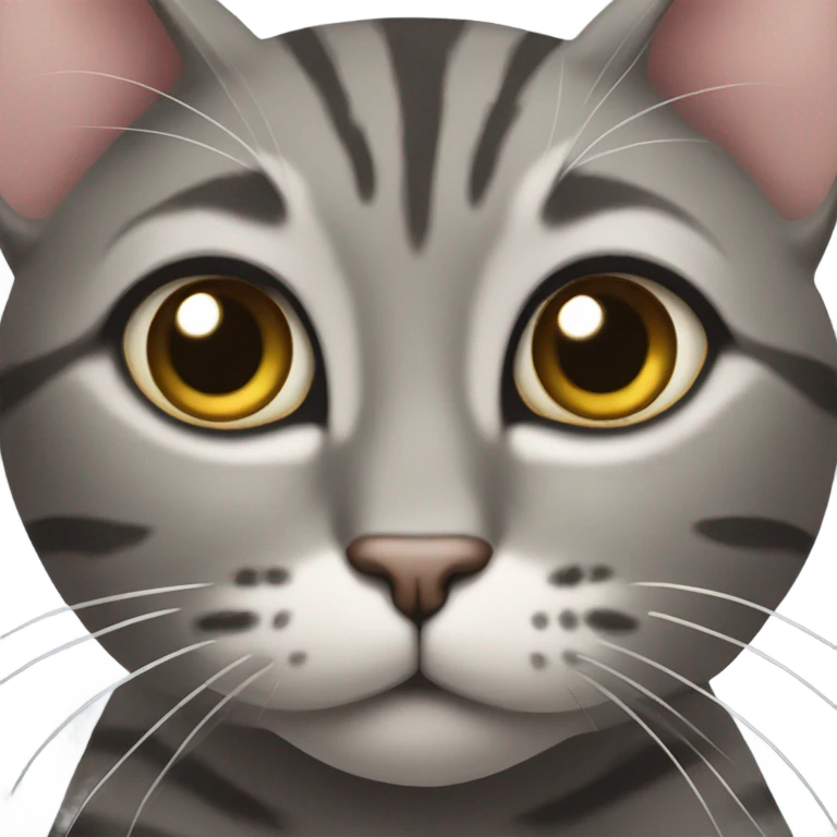 Gray tabby cat with big eyes emoji