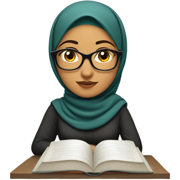 arab hijabi studying on computer  emoji