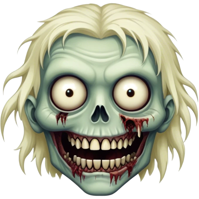 Cinematic 32k HD, Extremely detailed image of a terrifyingly creepy zombie, each hair, eye, and tooth is shown in stunning detail as though captured in a timeless photograph, rich textures, visually rich, so lifelike that it feels like it could leap off the page at any moment emoji
