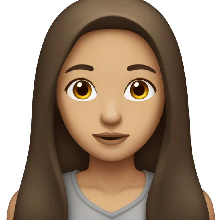 Girl with long straight brown hair emoji