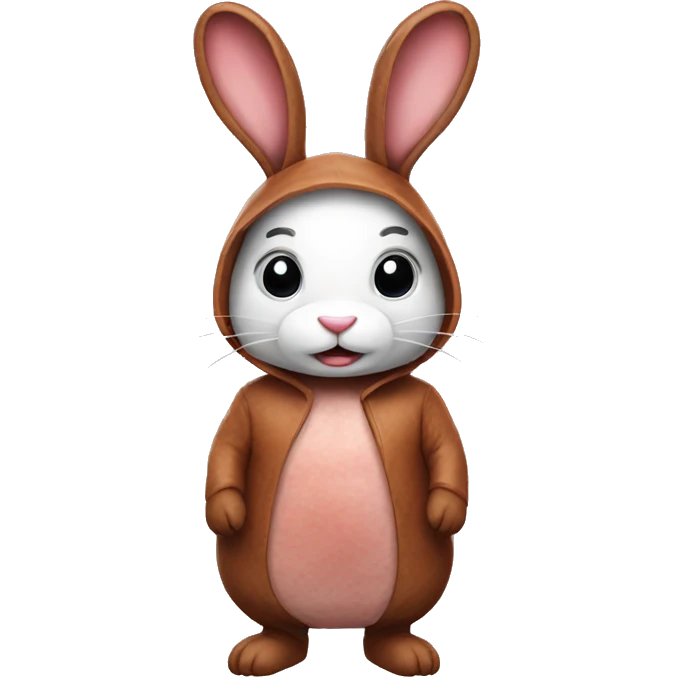 Rabbit wearing meat costume  emoji