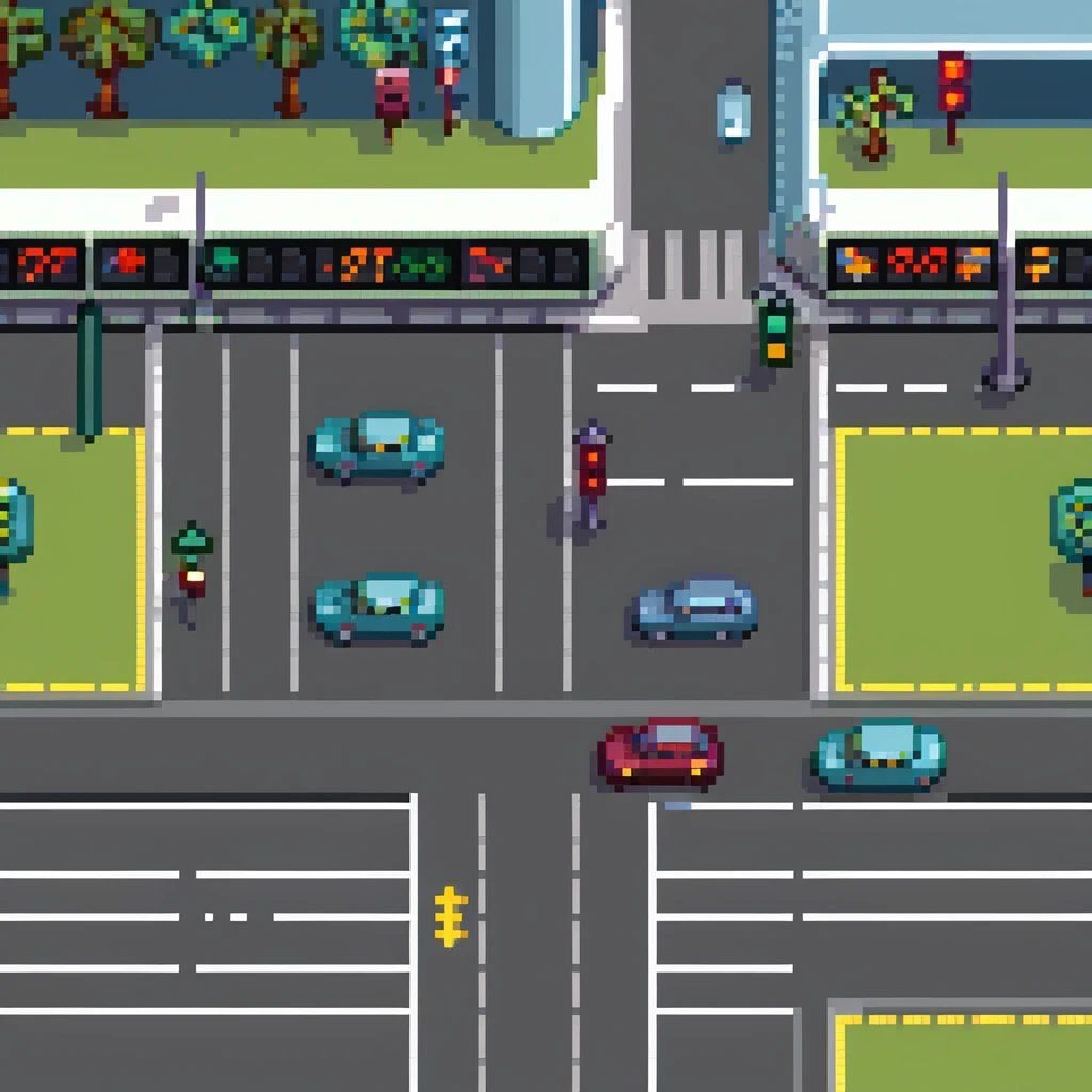 city street with road and traffic lights emoji