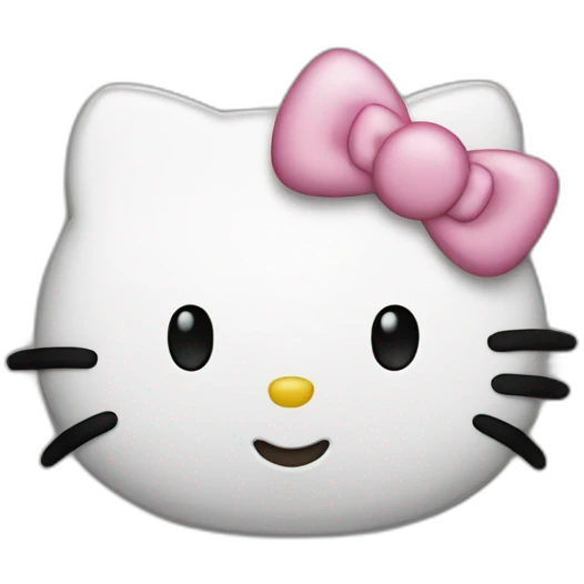 Hello kitty face white emoji
