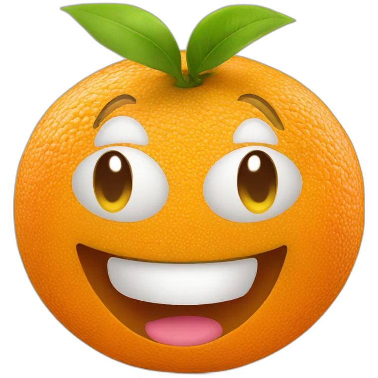 orange fruit with a happy face emoji