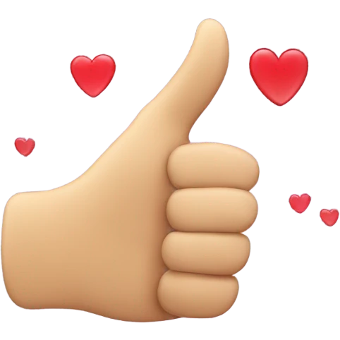 thumbs up with hearts  emoji