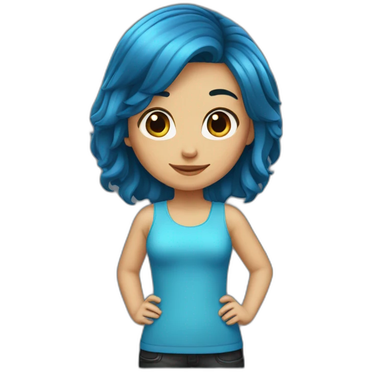 blue-hair-girl-with-black-cocker emoji