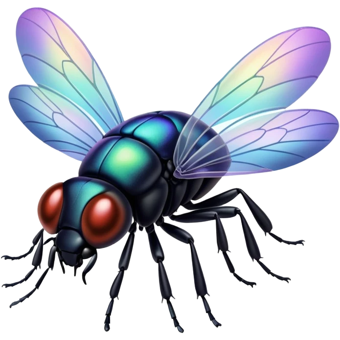 black bug flying emoji