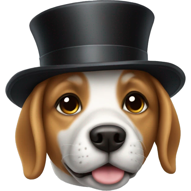 Dog with a top hat emoji