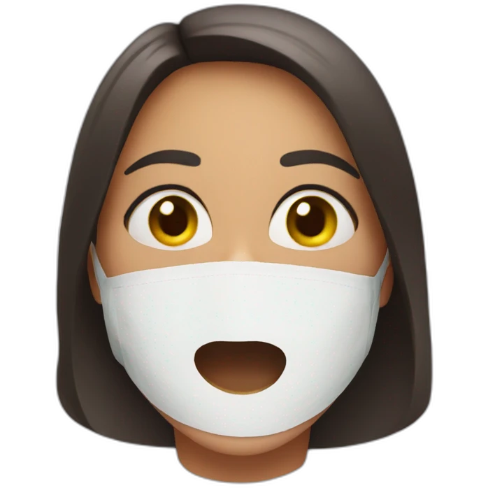 Woman tape over mouth emoji