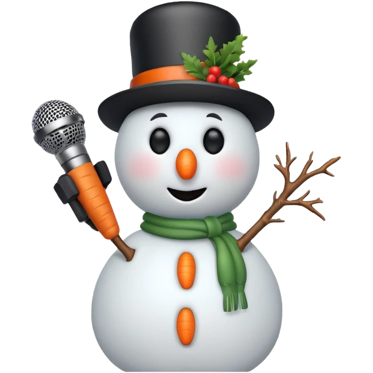 snowman with mic emoji