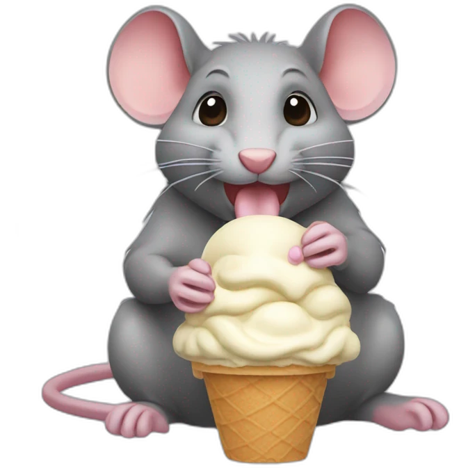 Rat eating ice cream emoji