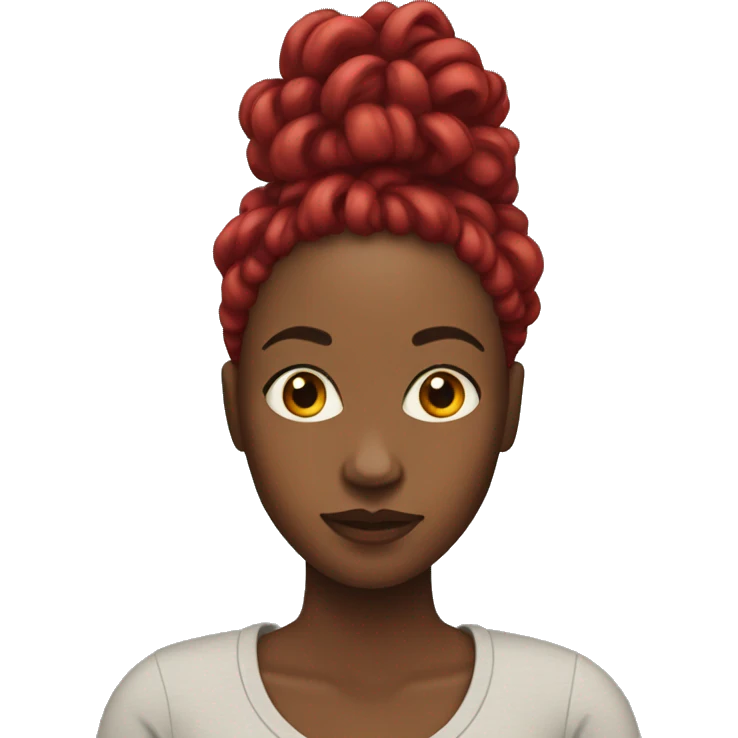 black woman with red locs emoji