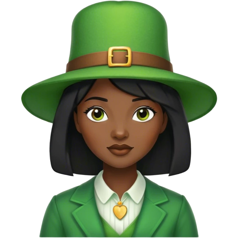 Black hair woman st Patrick’s day emoji