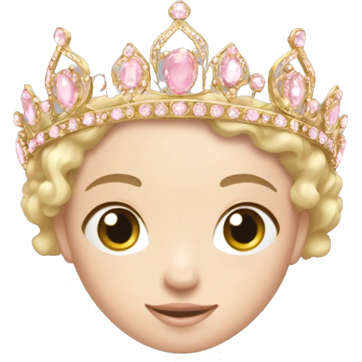 Royal gold tiara with pale pink jewels emoji