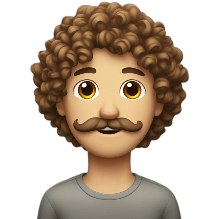 Curly lukas with mustache emoji