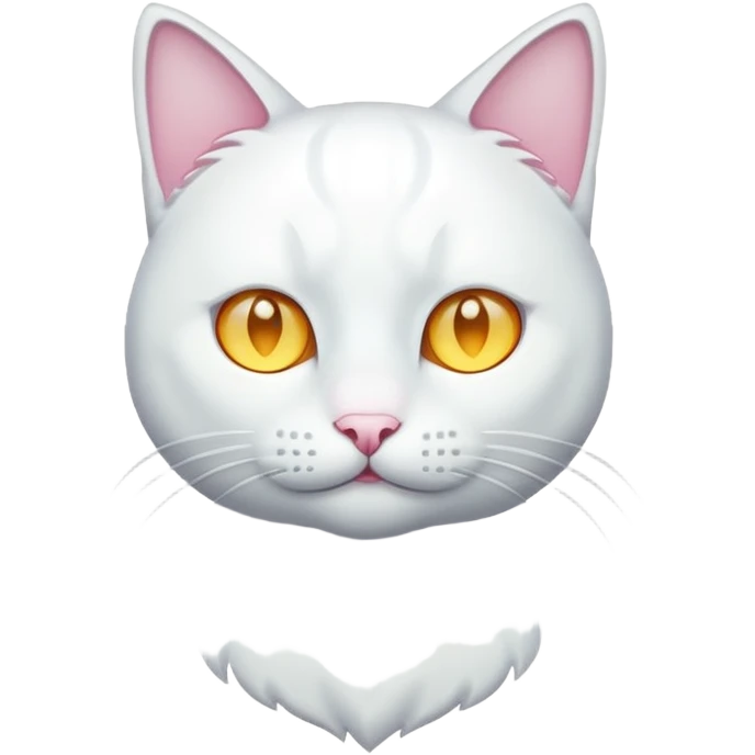 white cat luminous emoji