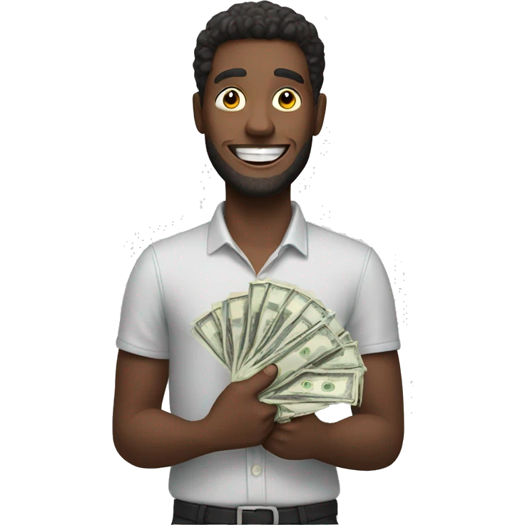 man happy holding some cash emoji