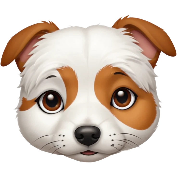 Chien jack Russel blanc avec deux tache marron sur ses yeux qui dort emoji