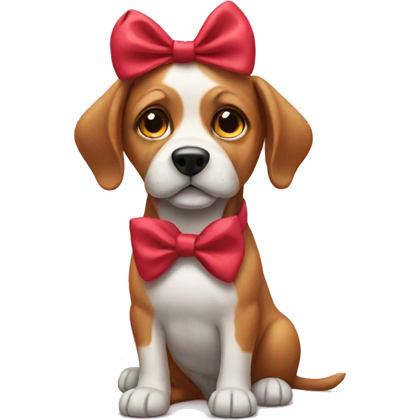 Dog with a bow emoji