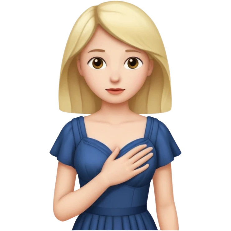 una mano en pecho vestido emoji
