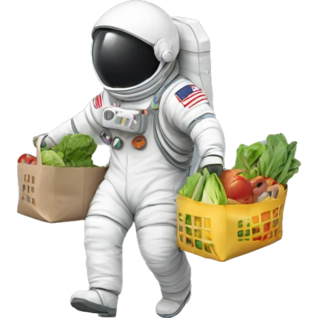Astronaut carrying groceries  emoji