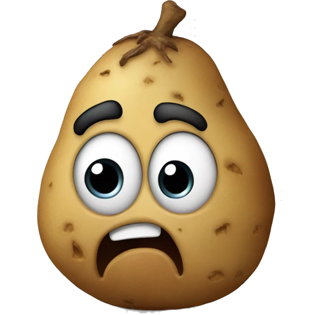 Scared potato emoji
