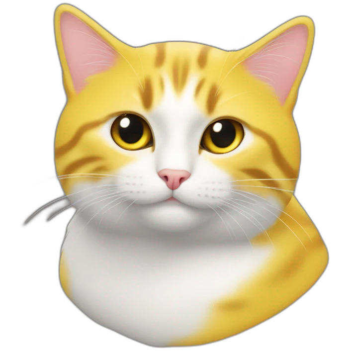 Cœur jaune mélangé avec un chat emoji