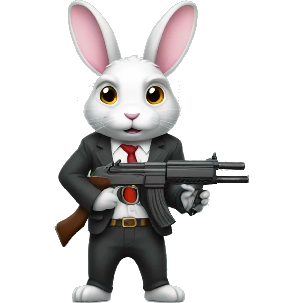 Rabbit holding a gun emoji