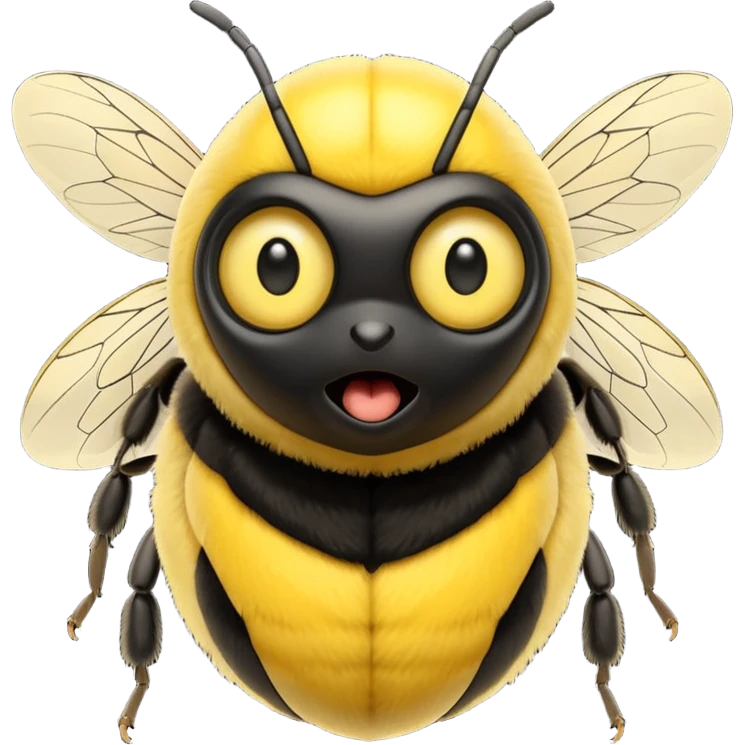 A surprised bumblebee emoji