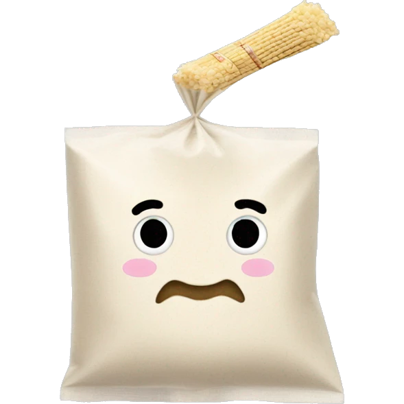 small zip loc bag of flour with a straw  emoji