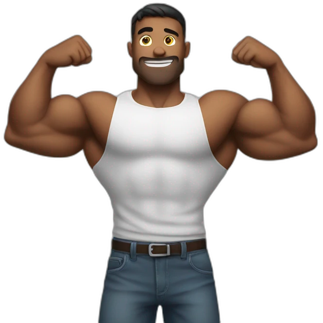 muscular guy flexing emoji