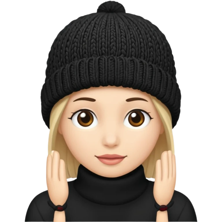 black knitted wool cap piece of clothing emoji