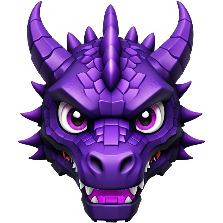 Minecraft black dragon head with purple eyes emoji