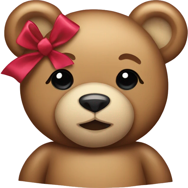 teddy bear with coquette bow emoji
