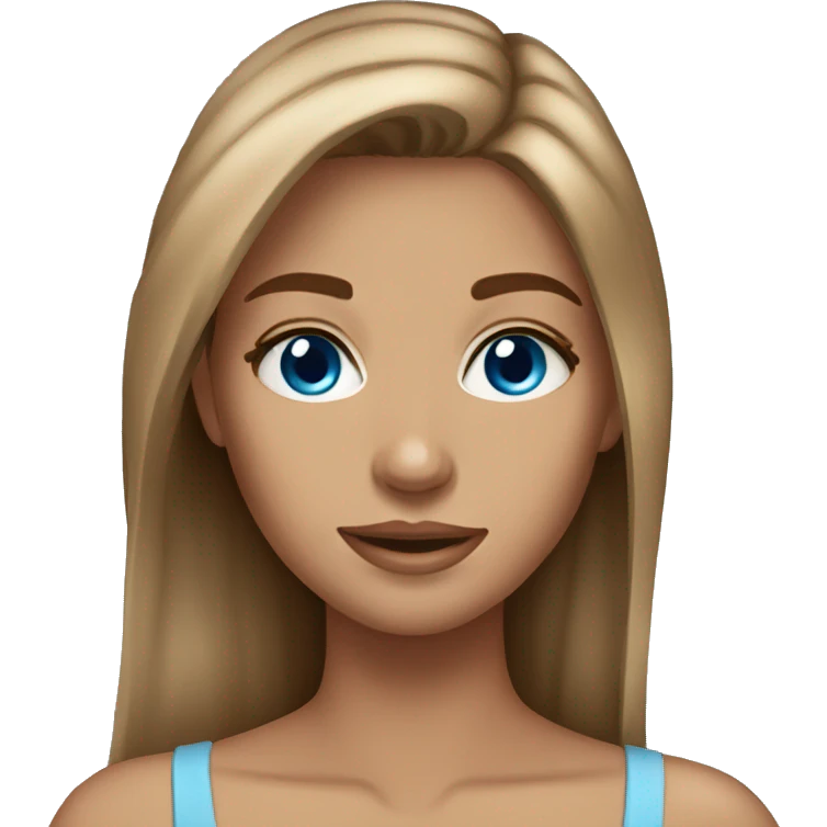 stunning tan girl light brown hair blue eyes emoji